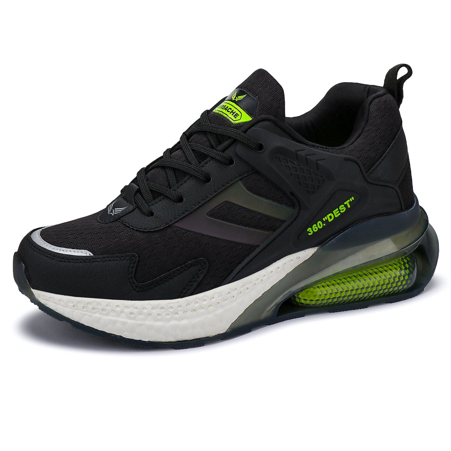 Bersache Premium Sports ,Gym, trending Stylish Running shoes for men (9076-BLACK-GREEN)