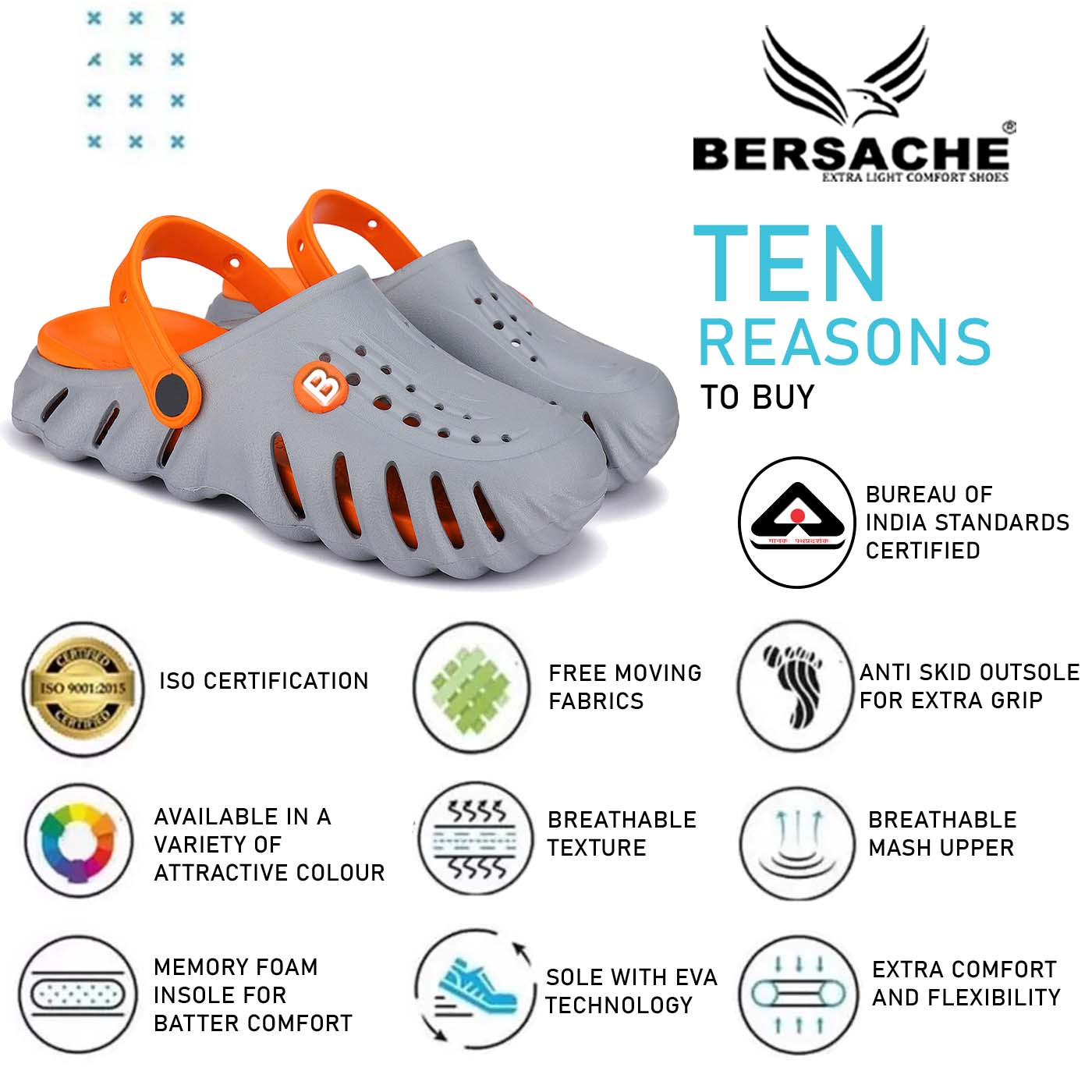 Bersache Comfortable Stylish Flip Flop For Men (6005-Gray)