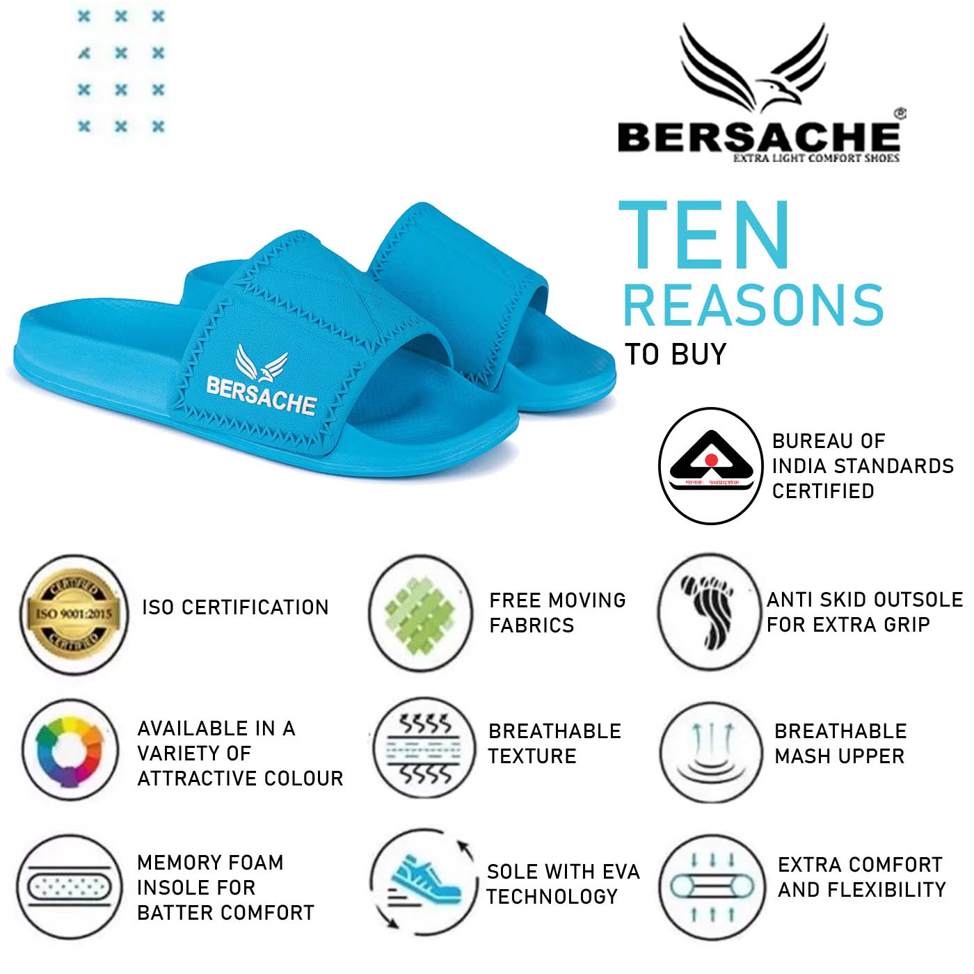 Bersache Comfortable Stylish Flip Flop For Men (6042-Blue)