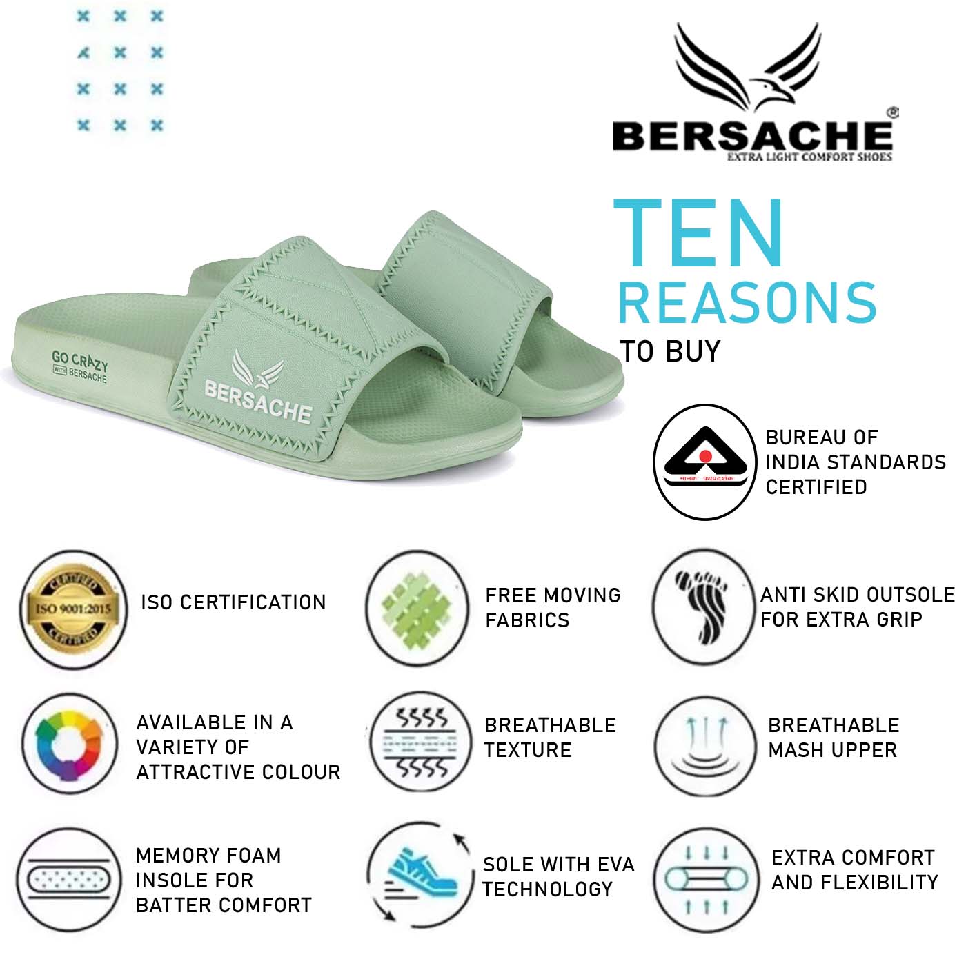 Bersache Comfortable Stylish Flip Flop For Men (6044-Green)