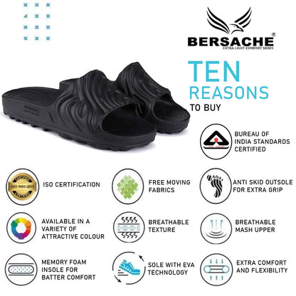 Bersache Comfortable Stylish Flip Flop For Men (6050-Black)