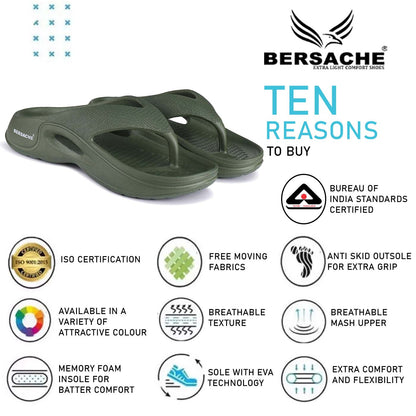 Bersache Comfortable Stylish Flip Flop For Men (6065-Green)