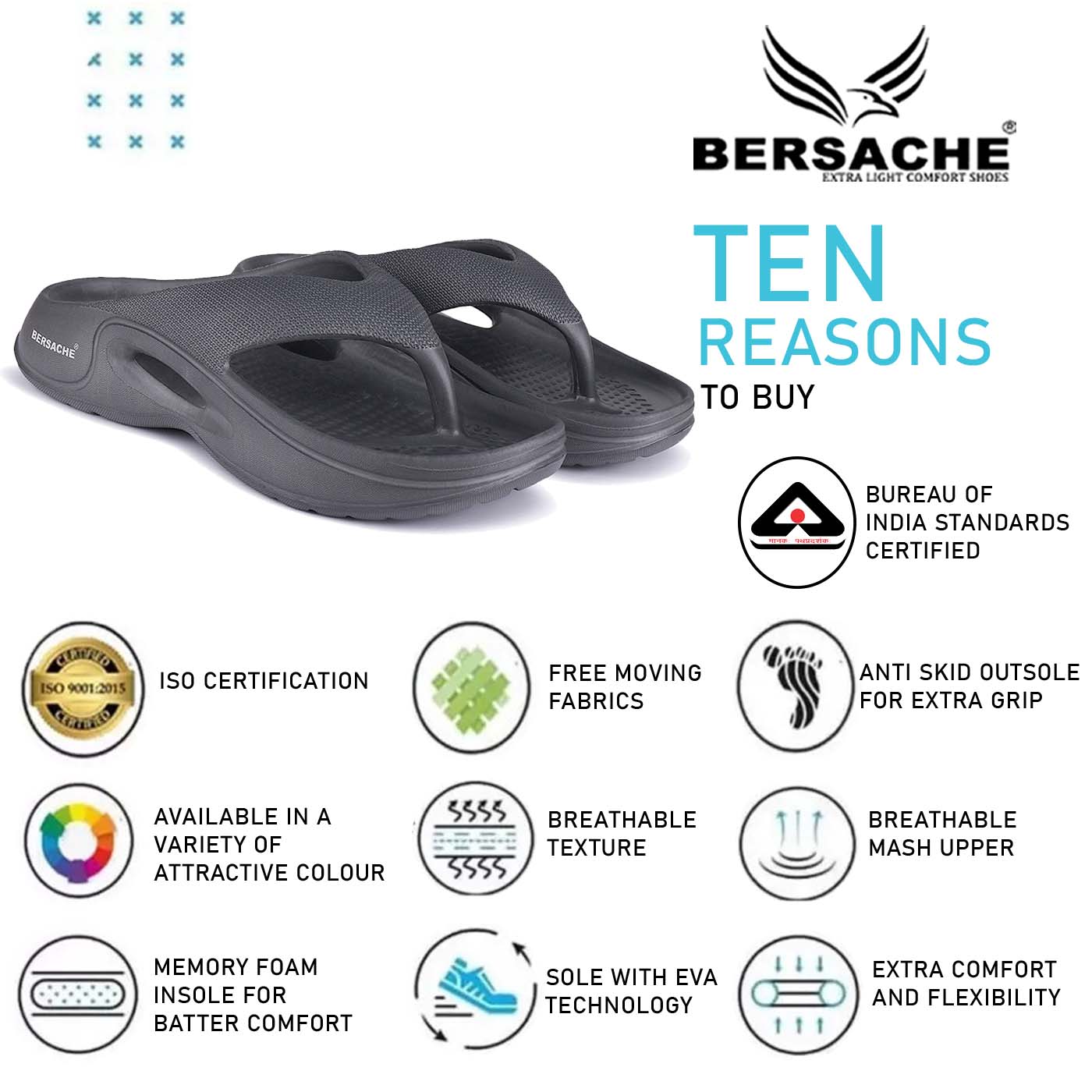 Bersache Comfortable Stylish Flip Flop For Men (6066-Gray)