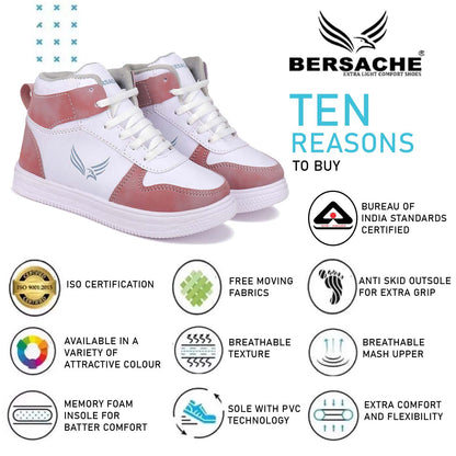 Bersache Sneaker, Loafers ,Casual With Extra Comfort Sneakers For Kids-8009-(Rose gold)