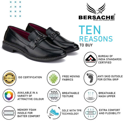 Bersache Sneaker, Loafers ,Casual With Extra Comfort Sneakers For Men's -9089-(Black)