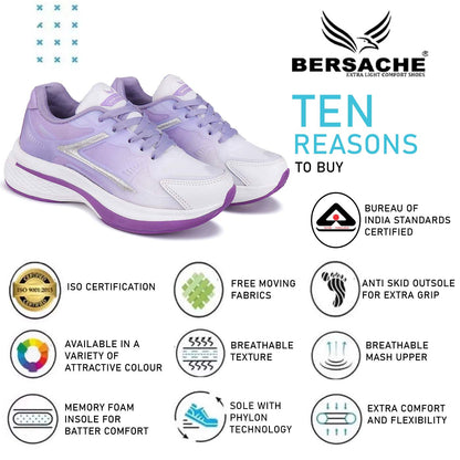 Bersache Sneaker, Loafers ,Casual With Extra Comfort Sneakers For Women's -9117 (Purple)