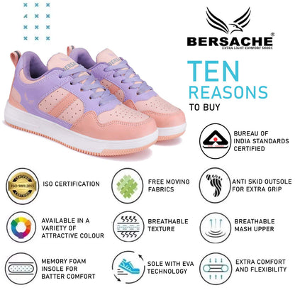 Bersache Sneaker, Loafers ,Casual With Extra Comfort Sneakers For Women's -9135 (Pink)